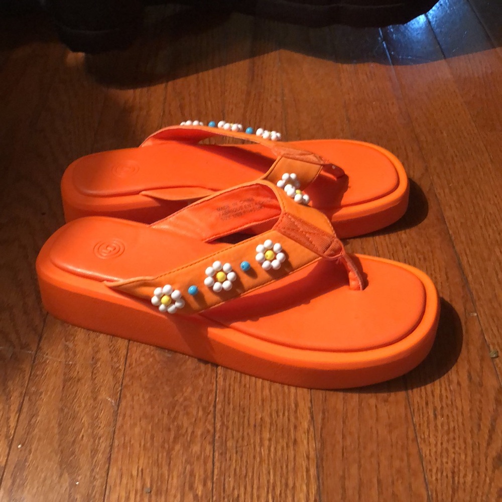 URBAN OUTFITTERS Uo Embellished Thong Sandal - Orange